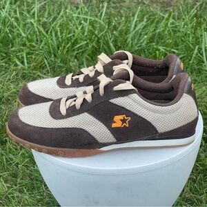 Starter Classic Shoes Mens 10.5 Brown Mesh Suede Sneakers VTG Belgium 2565248